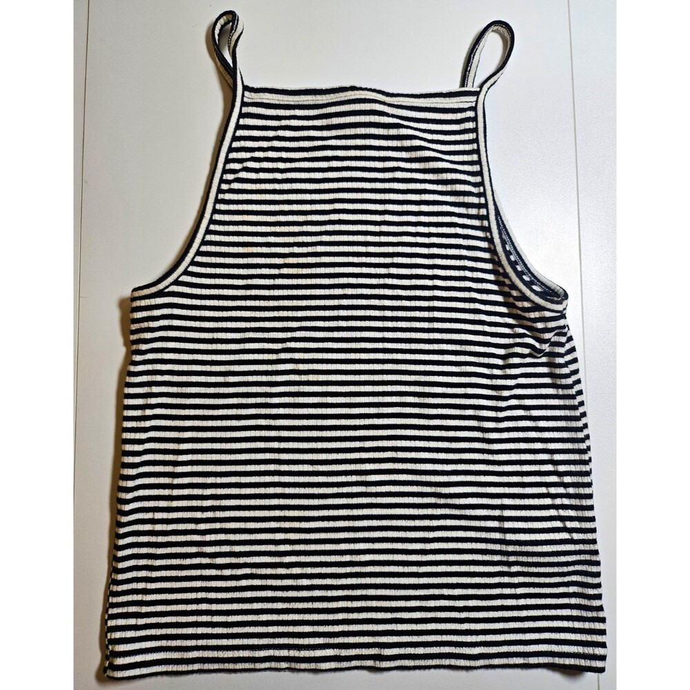 Mossimo Women’s Knit Striped Stretch Cami Tank Top Black/White M